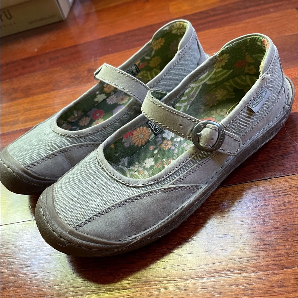 Keen Summer Buckle Mary Jane Leather/Canvas Flats